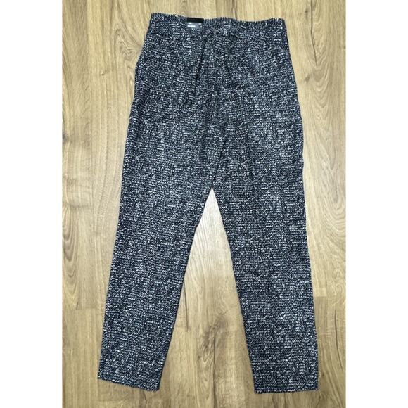 Express Pants Women's Size 8 Ankle High Rise Black White Print Pockets New - Picture 7 of 11